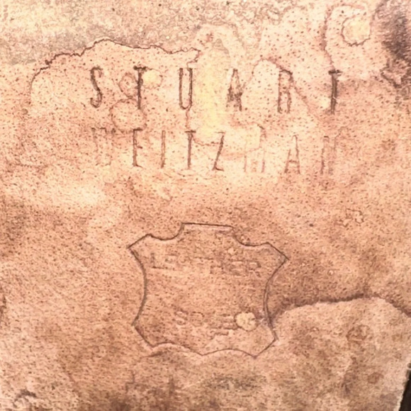 Stuart Weitzman Brown Leather Ankle Boots Size 7.5 Block Heel Zip Booties - Picture 8 of 9